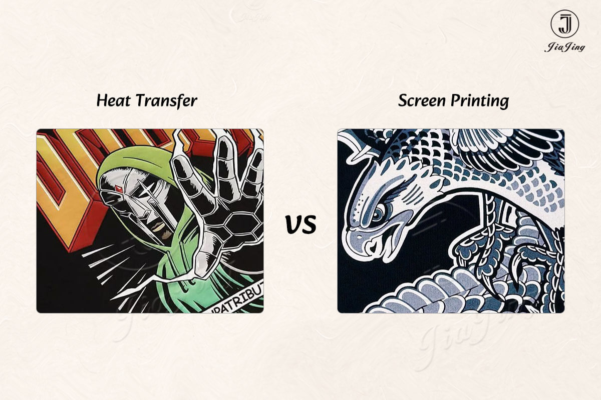 Screen printed and heat transfer apparel decoration examples